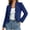 Blue, variant on Ruffled Denim Jacket for Women Distressed Jean Jacket Long Sleeve Trucker Jacket Vintage Western Cowboy Jackets Open Front Denim Coat Black