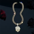 thumbnail image 4 of Men Women Hip Hop Masked Portraits&Letters SLMBA Pendant Necklace Crystal Cuban Chain HipHop Iced Out Bling Necklaces Fashion Charm Jewelry, 4 of 6