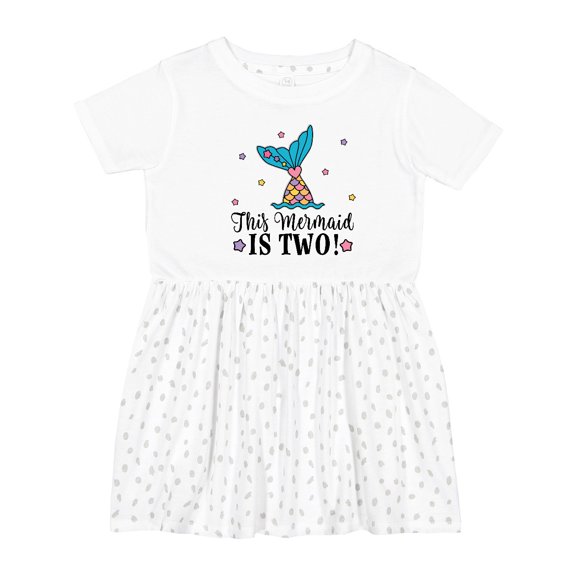 Inktastic Mermaid 2nd Birthday 2 Year Old Girls Toddler Dress