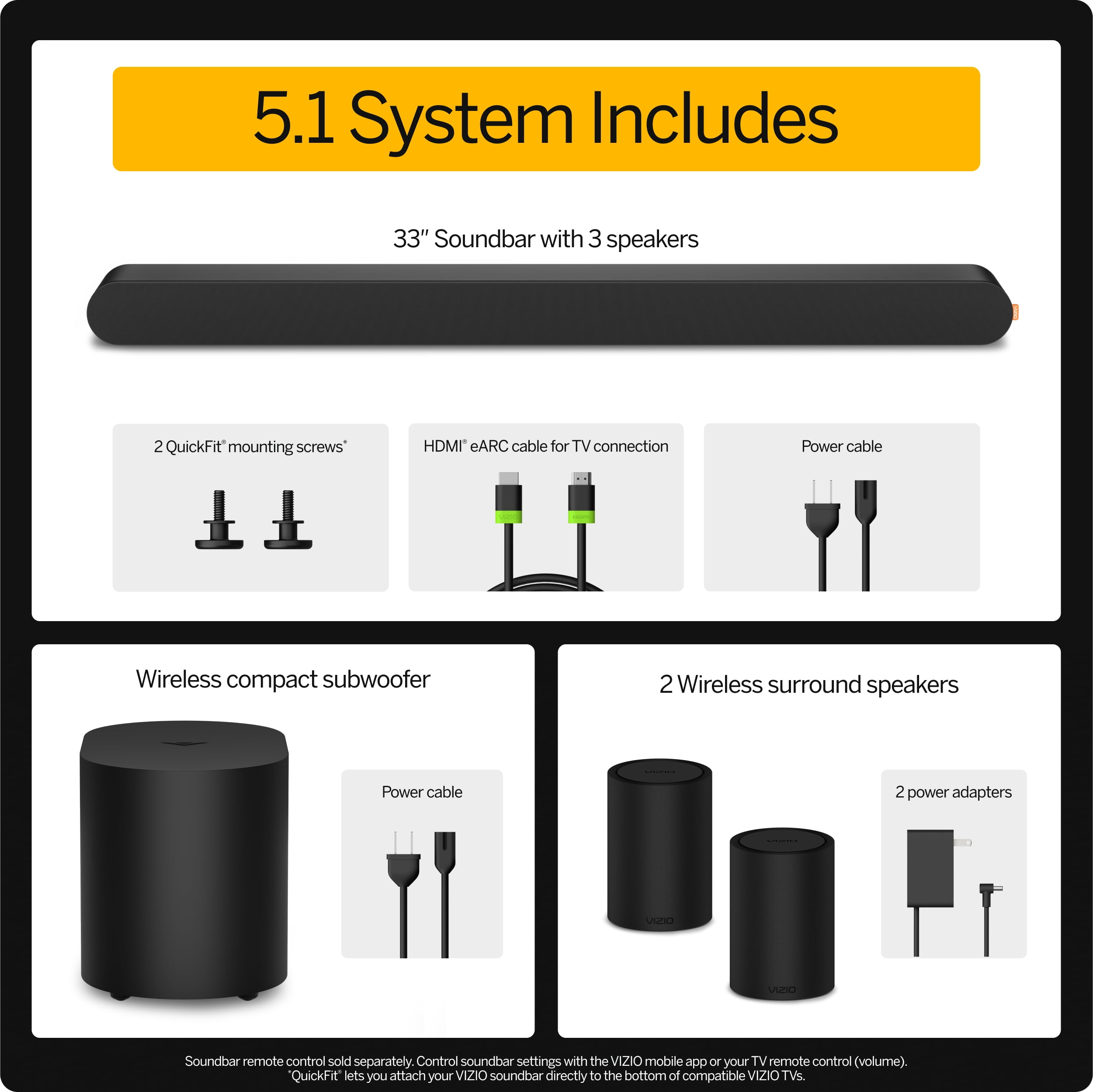 VIZIO 5.1 Soundbar with Dolby Atmos and Wireless Surrounds photo 3