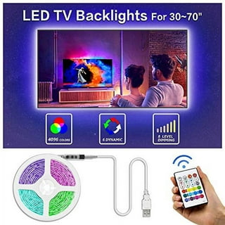 LED TV Backlight, Bason 6.56ft USB LED Strip Lights for 32-58 inch TV/Monitor  Backlight, SMD 5050 LED TV Lights with Remote,4096 DIY Colors Changing for  Home Theater. 