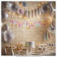 thumbnail image 5 of Banner Euro Novelty Happy Birthday Iridiscente 1.2 m Largo 1 pza, 5 of 5