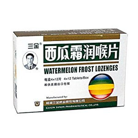 Sanjin Watermelon Frost Lozenges for Dry Throat (4x12