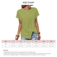 thumbnail image 4 of Women Short Sleeve Top Split Hem Round Neck Shirt Casual Pure Color Shirt Summer Loose Top Light Green XXL, 4 of 4