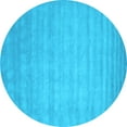 thumbnail image 1 of Ahgly Company Indoor Round Abstract Light Blue Contemporary Area Rugs, 3' Round, 1 of 4