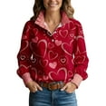 thumbnail image 2 of Womens Top Heart Blouses for Women Valentine Long Sleeve Button Up Dressy Lapel Collared Shirts Cute Outfits, 2 of 4
