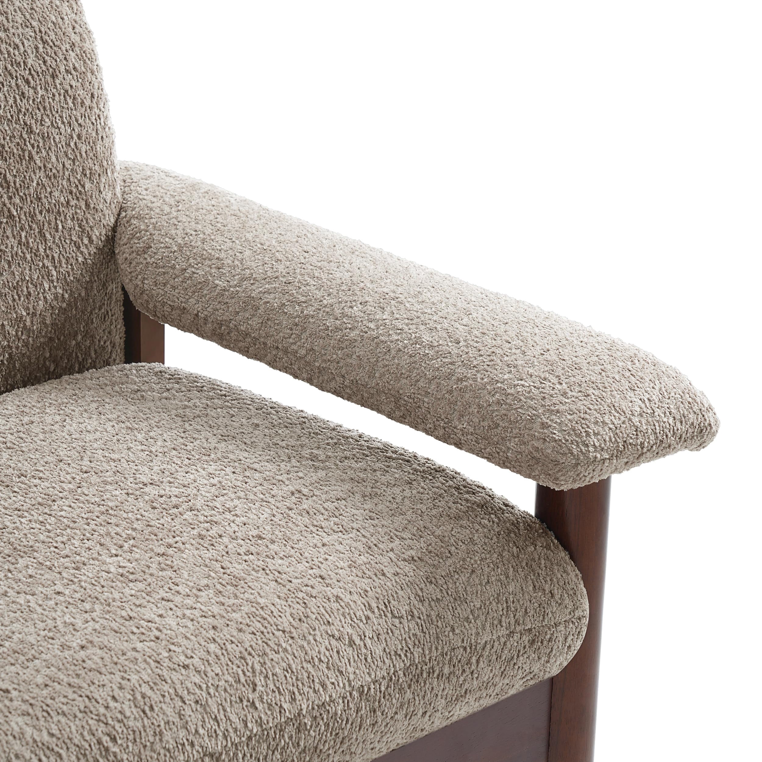 Modern 2-Seater Loveseat Sofa in Brown with Armrest Pillows, Berber Fleece Upholstery, Rubberwood Frame, Compact Couch for Living Room or Small Space, Cozy & Ergonomic Design