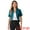 Blue Green, variant on DARING DIVA Women's Business Blazer 3/4 Sleeve Collarless Cardigan S White