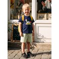 thumbnail image 5 of Cenuakty Baby Boy Back to School Outfits Short Sleeve Dino Embroidery T-Shirt + Shorts Set Toddler Clothes, 5 of 9
