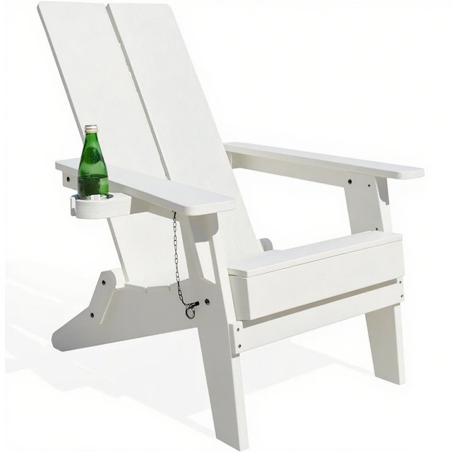 Table Adirondack Table d'Appoint d'Extérieur 18 Pouces à Deux Niveaux Carrée Table de Bout avec Étagère de Rangement Gain de Place