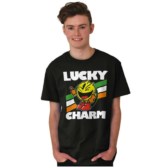 PACMAN Saint Paddys Lucky Charm Men's Graphic T Shirt Tees Brisco Brands S
