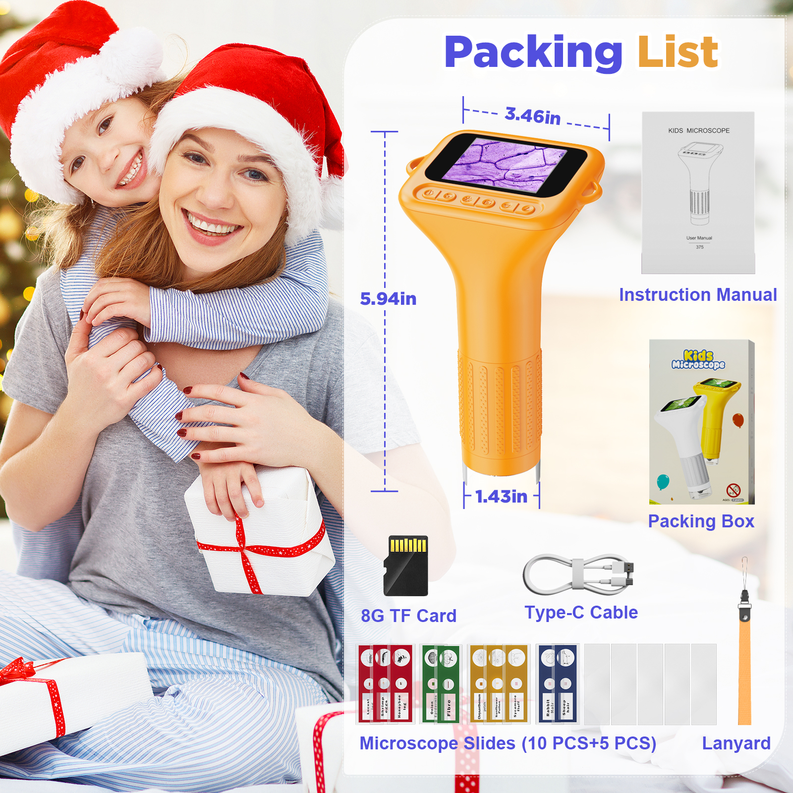 BEBANG 1080P Digital Handheld Microscope with 15 Slides photo 8