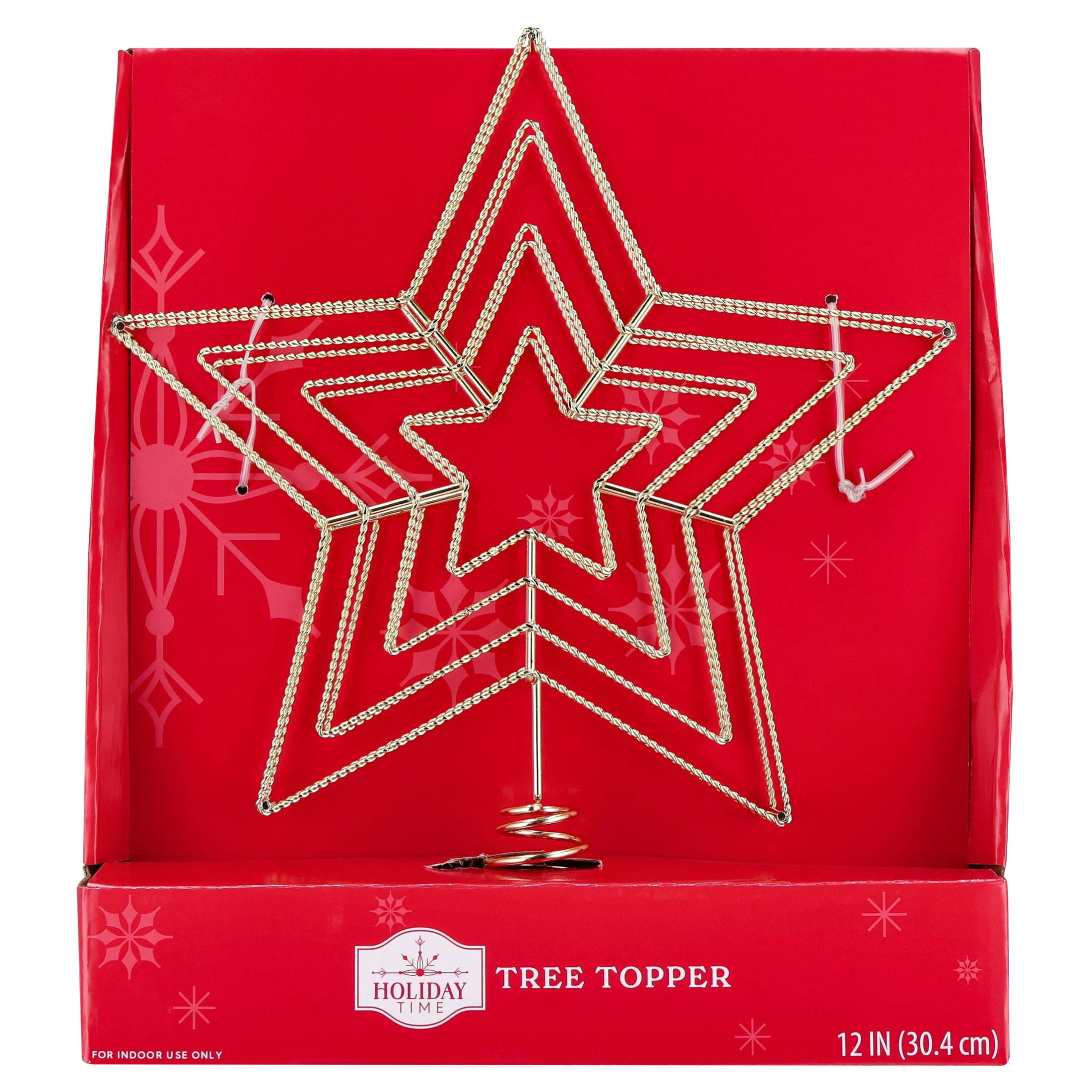 Metal Star Christmas Tree Topper, Gold, 12", by Holiday Time