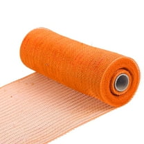 PDNRPSP 1 Roll Decor Mesh Ribbon, Decorative Mesh Ribbbon, Fabric Mesh with Foil for Wreath Supplies Christmas Tree Garland Staircase Mailbox 30 Feet (Orange)