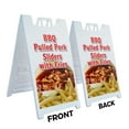 thumbnail image 2 of A-frame Sidewalk Bbq Pork Sliders 24" x 36" Double Sided A-Frame Sidewalk Sign, Includes 2 Plastic Inserts | Foldable Portable White Signicade Sandwich Board Signs, 2 of 5