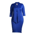 thumbnail image 5 of Ella Samani Women's Plus Size 3/4 Sleeve Dress with Tie Neck, 5 of 6