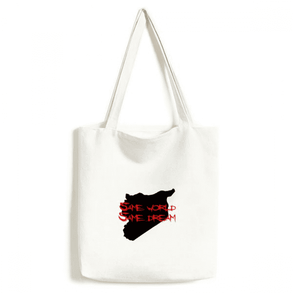Asiac Quote Same World Same Dream Tote Canvas Bag Shopping Satchel Casual Handbag