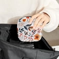 thumbnail image 6 of 1Pc Cute Period Bag Menstrual Cup Pouch, Large Storage Bag Sanitary Purse for Sanitary Napkin Pads, Watercolor Fall Flowers Branches Orange Leaves Red Berries Pads Organizer for Girls Women, 6 of 6