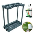 thumbnail image 2 of Garage Garden Tool Long Handle Yard Organizer 2 Wheels Storage Rack Lawn Holder, 2 of 12