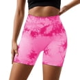 thumbnail image 3 of IWRICH Women's High Waist Workout Biker Shorts Gym Printed Seamless Cycling Scrunch Yoga Shorts Pink XL, 3 of 7