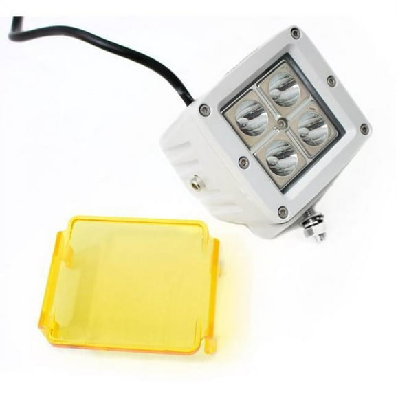 Race Sport RS4L3X316W-W - WHITE - Street Series 3x3in 16W 4 LED CREE Cube Spot Light with Amber Cover (Each)