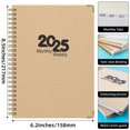 thumbnail image 3 of Xihbxyly Planificador 2025, Calendario Semanal y Mensual, Encuadernación Doble Dorada Resistente, Cubierta de Papel Kraft Resistente, Ideal para El Trabajo y El Deporte, Tamaño Compacto de 21 X 15,5, 3 of 5