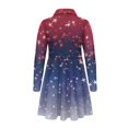 thumbnail image 5 of DISNIMO American Flag Dress for Girls Long Sleeve Star Dress Girls Casual Midi Dress Kids Collared Dress Girl Skater Dress Children 5-6 Years Girl Swing Dress Primary Girls 4Th of July Dresses, 5 of 7