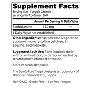 Doctors Best Benfotiamine, Non-GMO, Vegan, Gluten Free, Soy Free, Helps Maintain Blood Sugar Levels, 150 mg, 360 Veggie Caps
