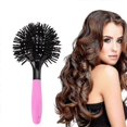 thumbnail image 1 of 360-degree Round Styling Hair Brush With 3d Bomb Curl Technology Suitable For Wet And Dry Hair Detangling And Blow Drying, 1 of 5