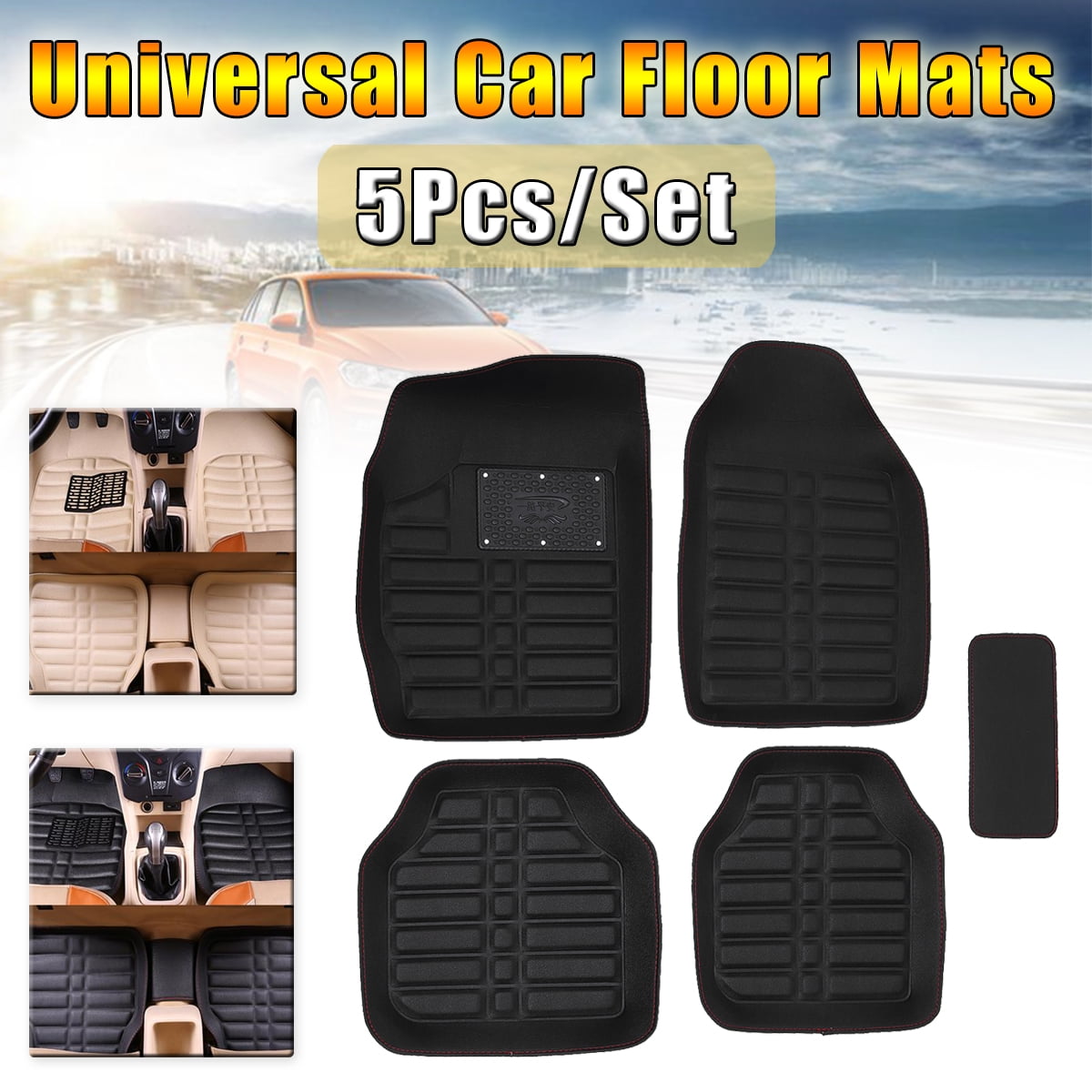 5Pcs/Set Car Automotive Front & Rear Liner Floor Mats Waterproof Universal Vehicle Truck Carpets