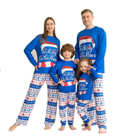 

SHENGXINY 2022 Christmas Family Matching Pajamas Adults Kids Family Matching Outfits Top+Pants 2PCS Xmas Sleepwear Pyjamas Baby Jumpsuit