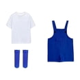 thumbnail image 4 of Odeerbi Chicos Niñas 3 Piezas Preppy Outfit Camiseta de Manga Corta y Pantalones Cortos Generales Con Set de Uniforme Escolar de Las Medias, 4 of 9