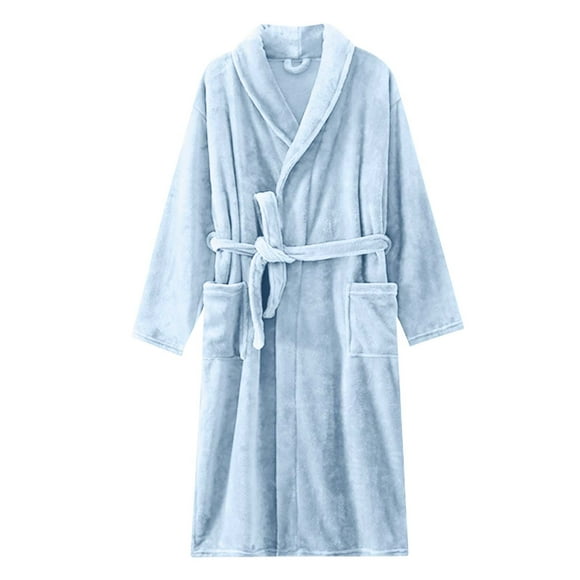 Lolmot Womens Fashion Robe Bathrobe Lengthening Keep Warm Lapel Same Style For Men And Women Long Sleeve