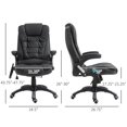 thumbnail image 6 of HomCom High Back Faux Leather Adjustable Heated Executive Massage Office Chair - Black, 6 of 10