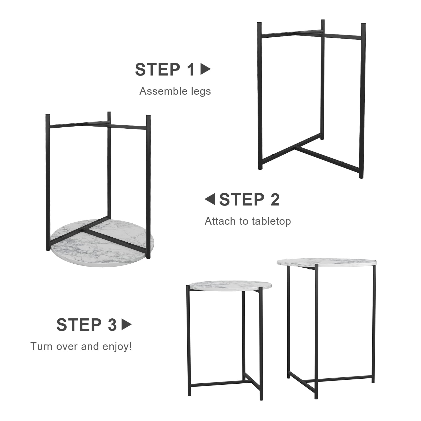Private Jungle 2PCS Modern Nesting Side Table, Metal Frame Coffee Table for Living Room, Bedroom, Black Private Jungle 2PCS Modern Nesting Side Table, Metal Frame Coffee Table for Living Room, Bedroom, Black