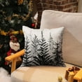 thumbnail image 4 of Christmas Pillow Covers 16x16 inch Set of 2 Watercolor Black Christmas Tree Decorative White Throw Pillow Covers Winter Famliy Decoration for Home Couch 32C, 4 of 6