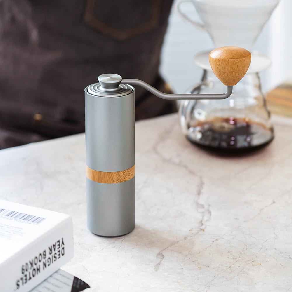 i Cafilas Manual Coffee Grinder 420 Stainless Steel 5 Blades,Silver