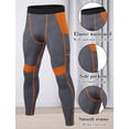 thumbnail image 2 of FEOYA Mens Compression Trousers Gym Pants Tight Running Leggings Cycling Underpants Yoga Pants 2 Pocket Quick Drying for Golf Workout Training Sport Basketball Training Athletic Football L, 2 of 6