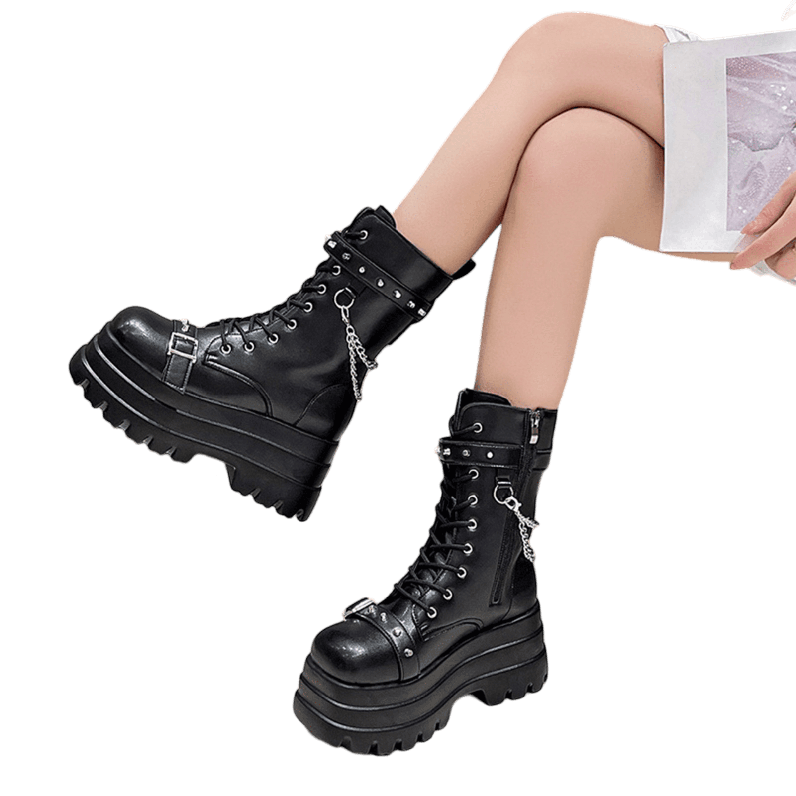 靴 Multi-gimmick belt design high-cut boots Cyberpunk Boots, Cyberpunk Clothing, Sci Fi Cosplay Boots