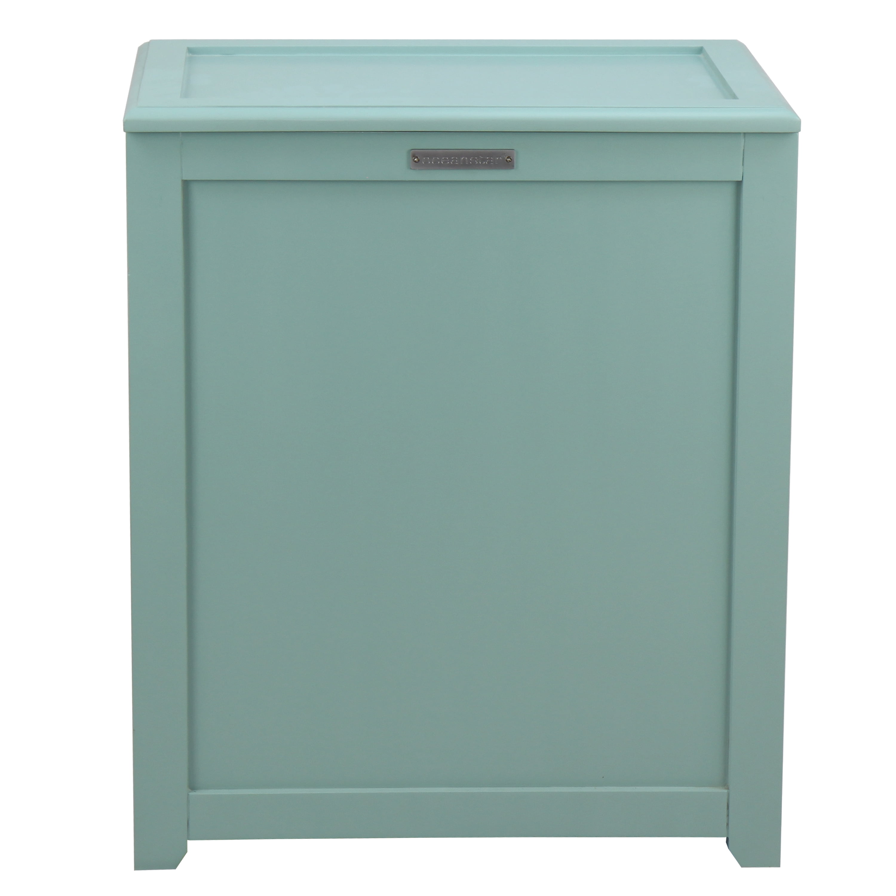 Oceanstar Wooden Storage Laundry Hamper, Turquoise Color, 20.3 L x 13.3 W x 24 H inches, Age Group Adult