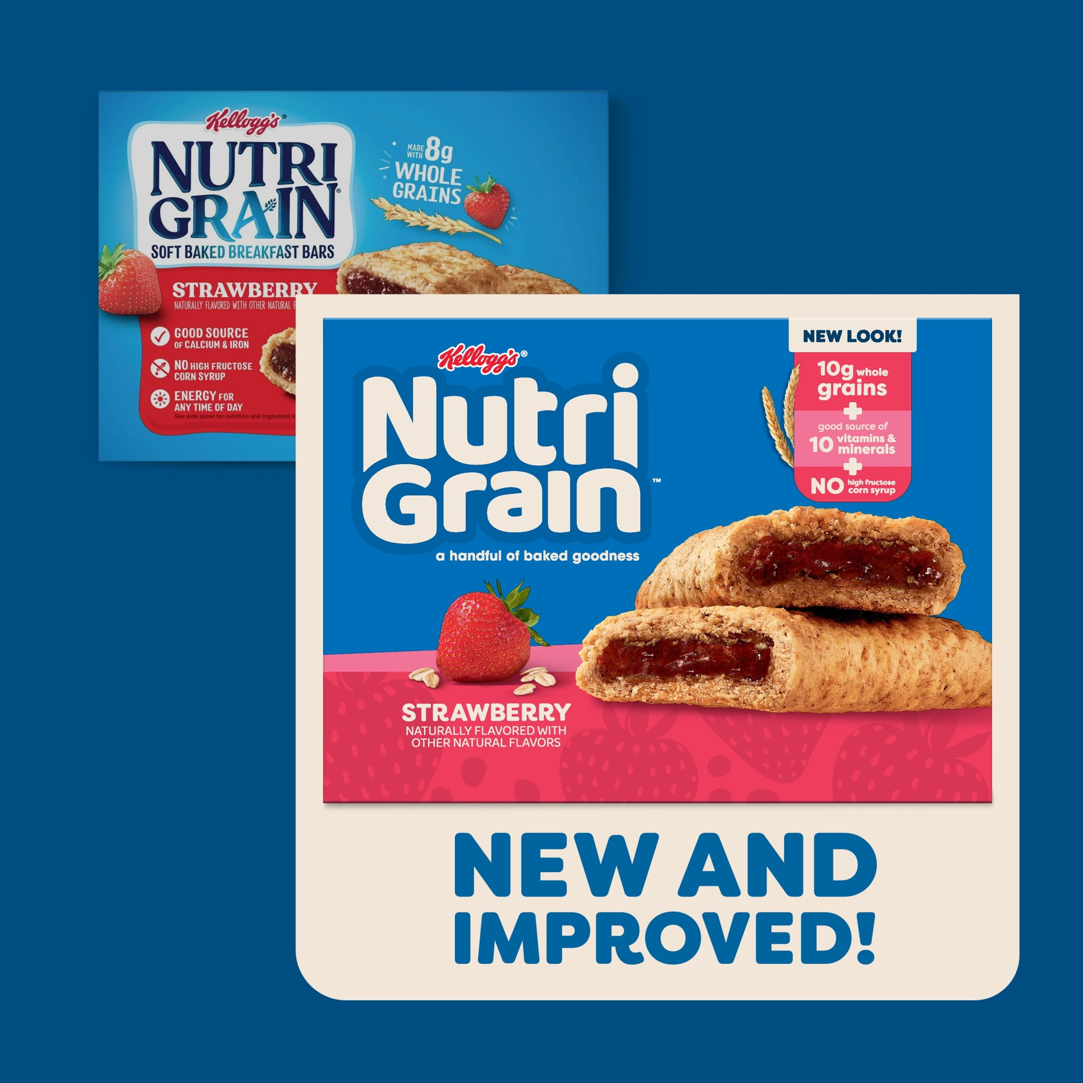 Kellogg's Nutri-Grain Strawberry Chewy Soft Baked Breakfast Bars, Kids Snacks, 20.8 oz, 16 Count pack of 2