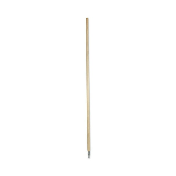 Boardwalk BWK138 1.13 in. Diameter x 60 in. Handle Length Metal Tip Threaded Hardwood Broom Handle - Natural