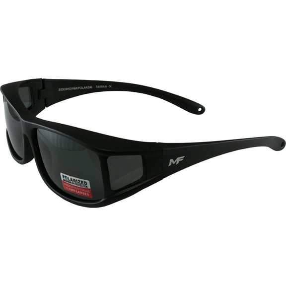 MotoFrames Sideshow Over The Glasses Sunglasses Polarized Smoke Lens Microfiber Pouch