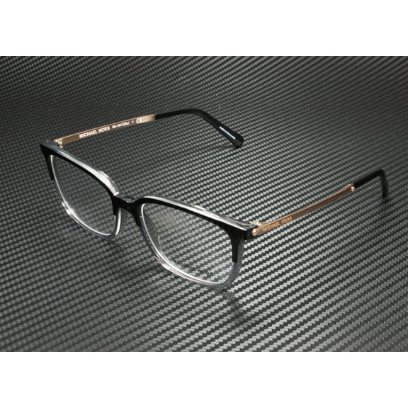 Michael Kors Bly  Plastic Womens Rectangle Eyeglasses Black/Transparent Grey 53mm Adult