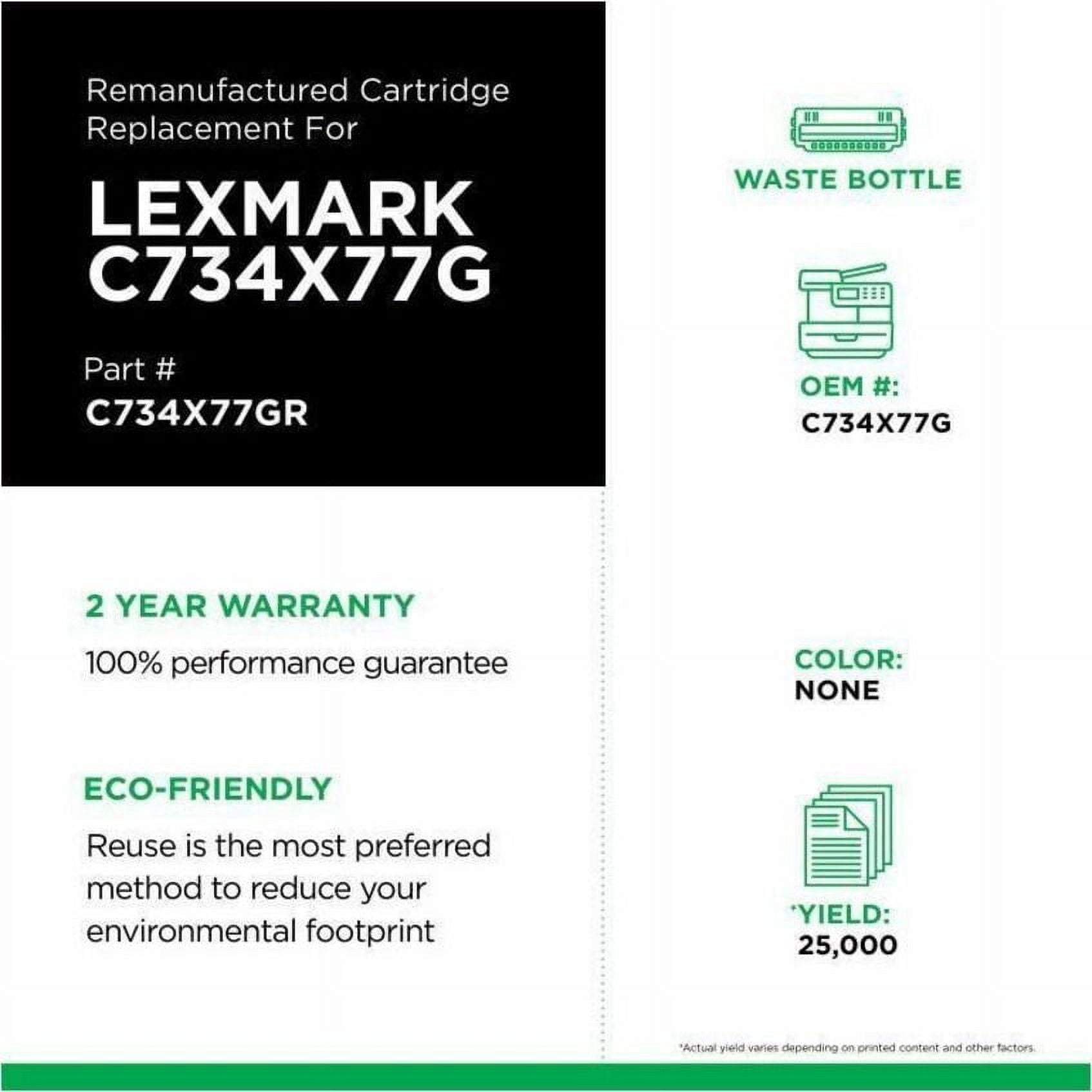 Remanufactured Clover Imaging Waste Container for Lexmark C734