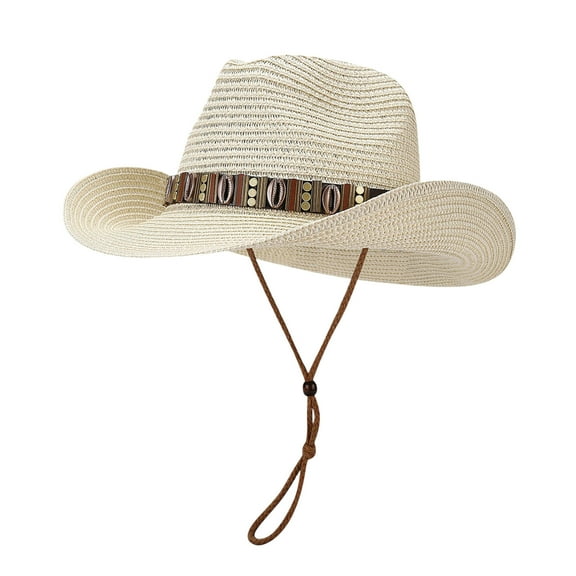 Cowboy Style Panama Bowler Sun Hat - Breathable Packable Hat for All Seasons