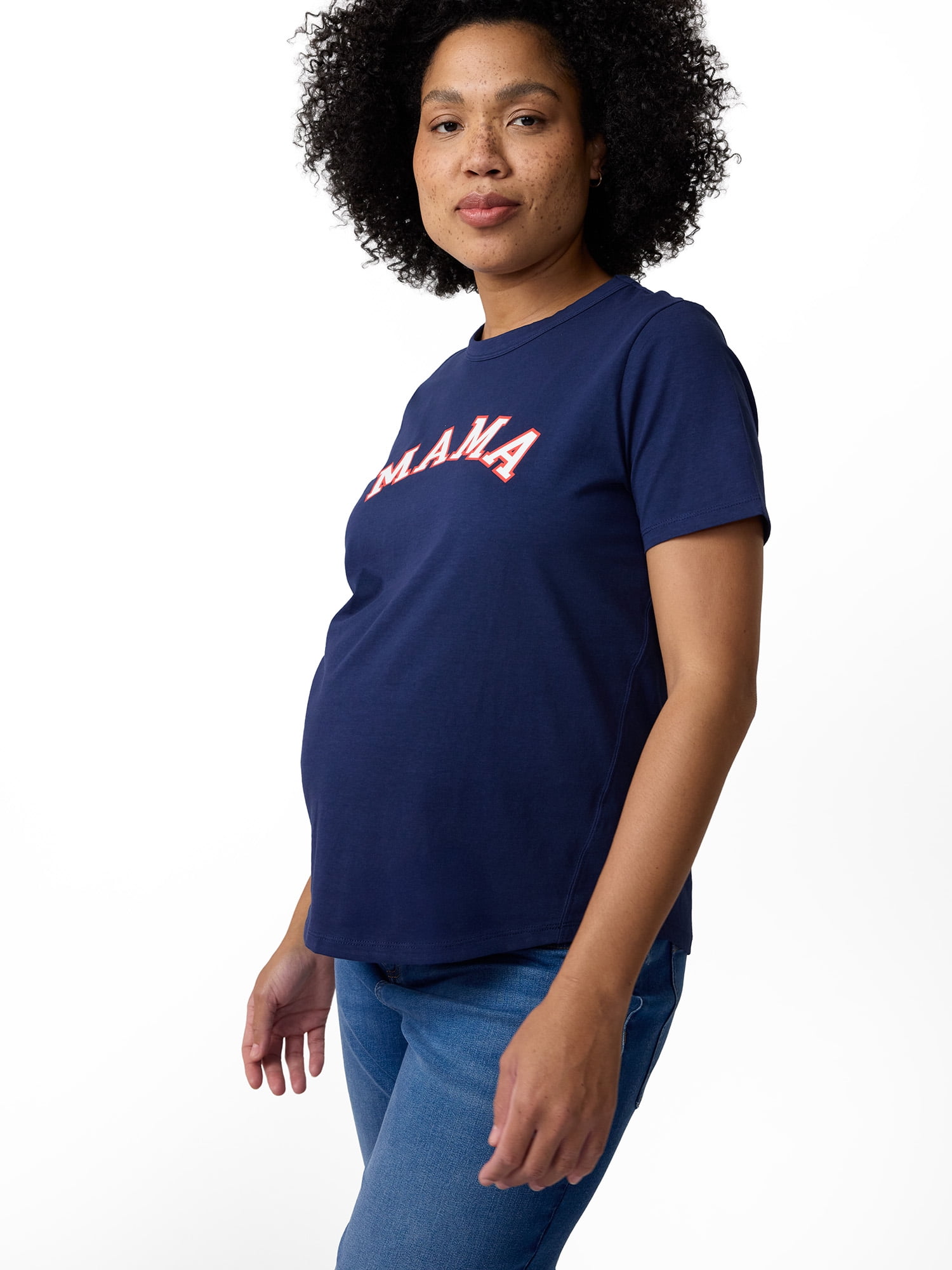 Ingrid & Isabel For Every Belly Women's Maternity Short Sleeve Relaxed Crew Graphic Tee, Sizes S-XXL