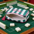 thumbnail image 6 of Mahjong Tile Bag White Striped Embroidered Case for 166 Mahjong Tiles, Festive Game Night Storage Pouch Gift for Mahjong Lovers,green, 6 of 6