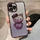 thumbnail image 2 of Flow Sand Kitty Cat Purple Clear Glitter Funda Para Teléfono Compatible Con iPhone 14 13 12 11 Pro MAX 7 8 14 Plus XR X XS Lujo 6D Chapado Gradiente Suave Carcasa Lente Proteger Cubierta Gao Jiahui unisex, 2 of 2