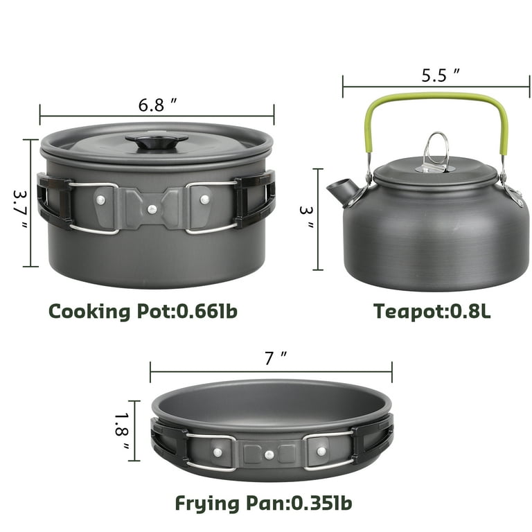 KOOVON Camping Gear: 3pcs Cookware Mess Kit, Lightweight KOOVON Camping Gear: 3pcs Cookware Mess Kit, Lightweight